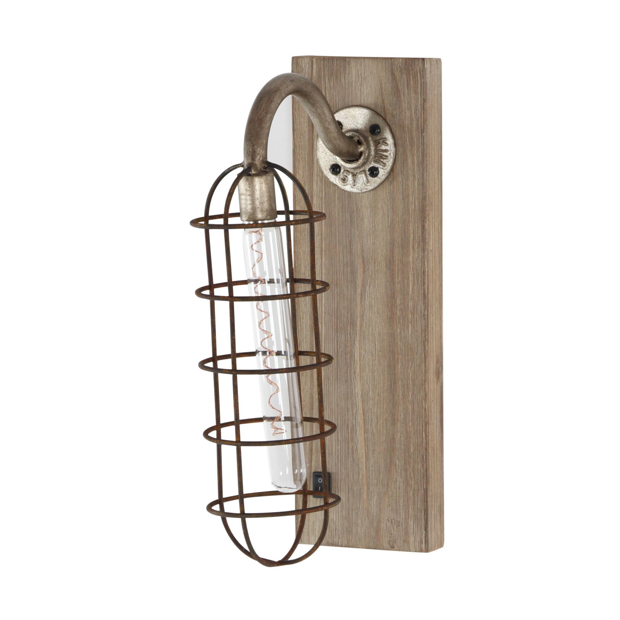 15" Brown Iron Industrial LED Wall Sconce